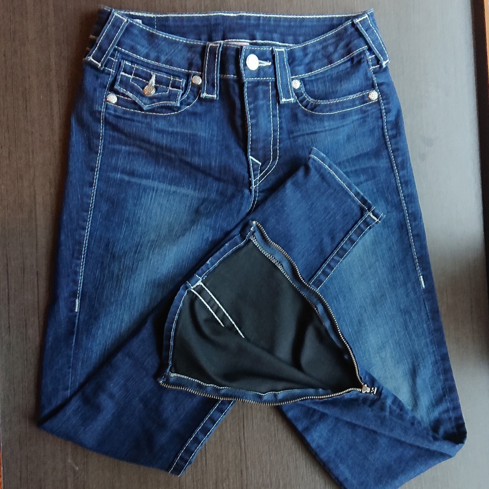 True Religion SWAROVSKI RACHEL Skinny Ankle Zip - Picture 2 of 7